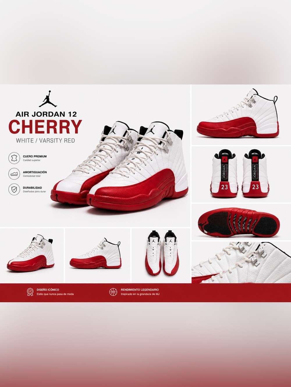 Jordan Men's Athletic Basketball Shoes in White and Red
